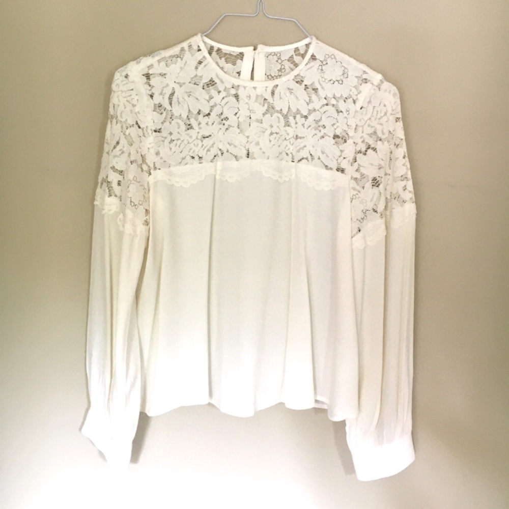 Elegant Lace Shoulder Blouse